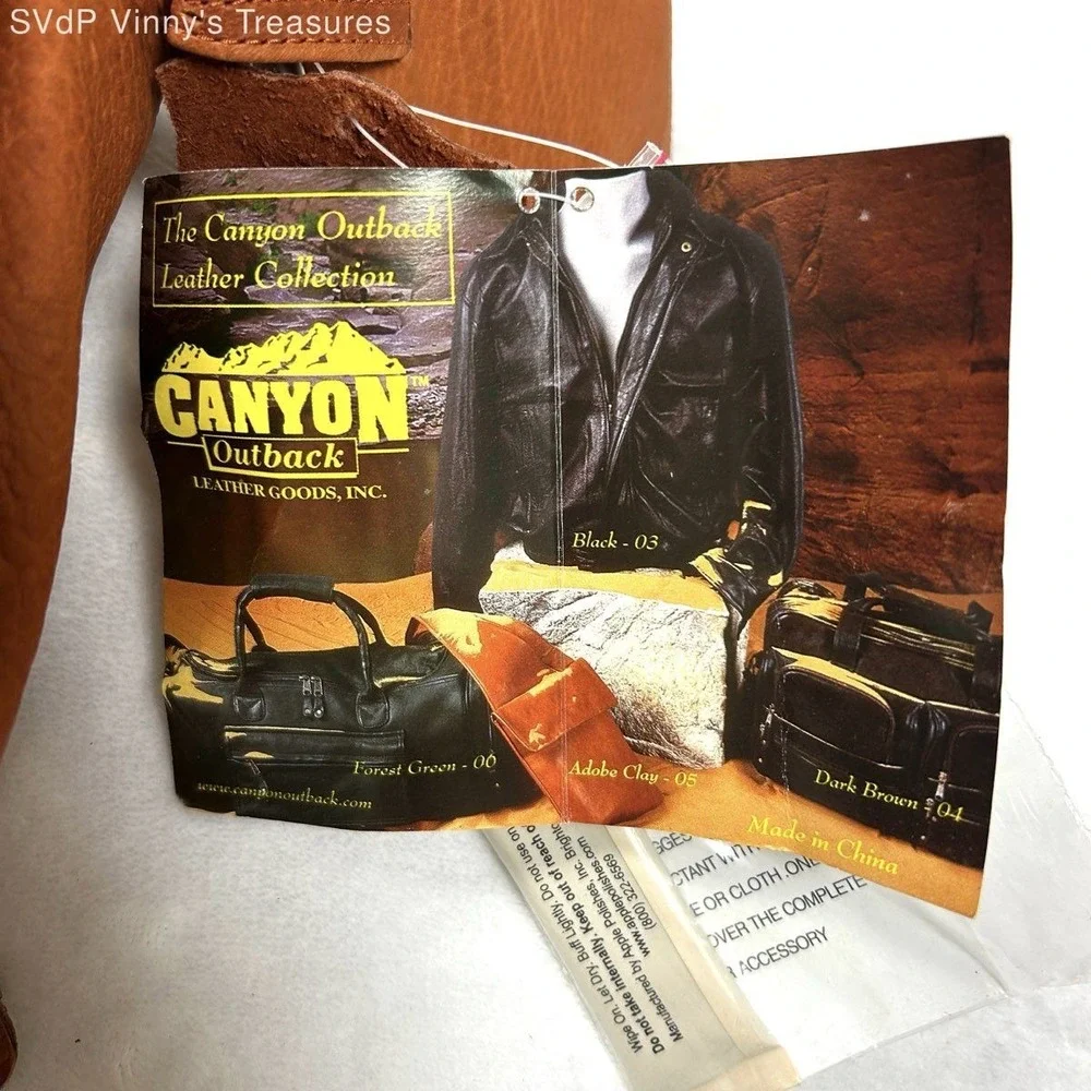 Canyon Outback 90s Absolut Vodka Tan Leather Briefcase Bag NWT